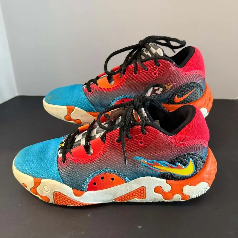 Nike PG 6‎ x Hot Wheels Blue Red Orange Basketball Shoes Size 8